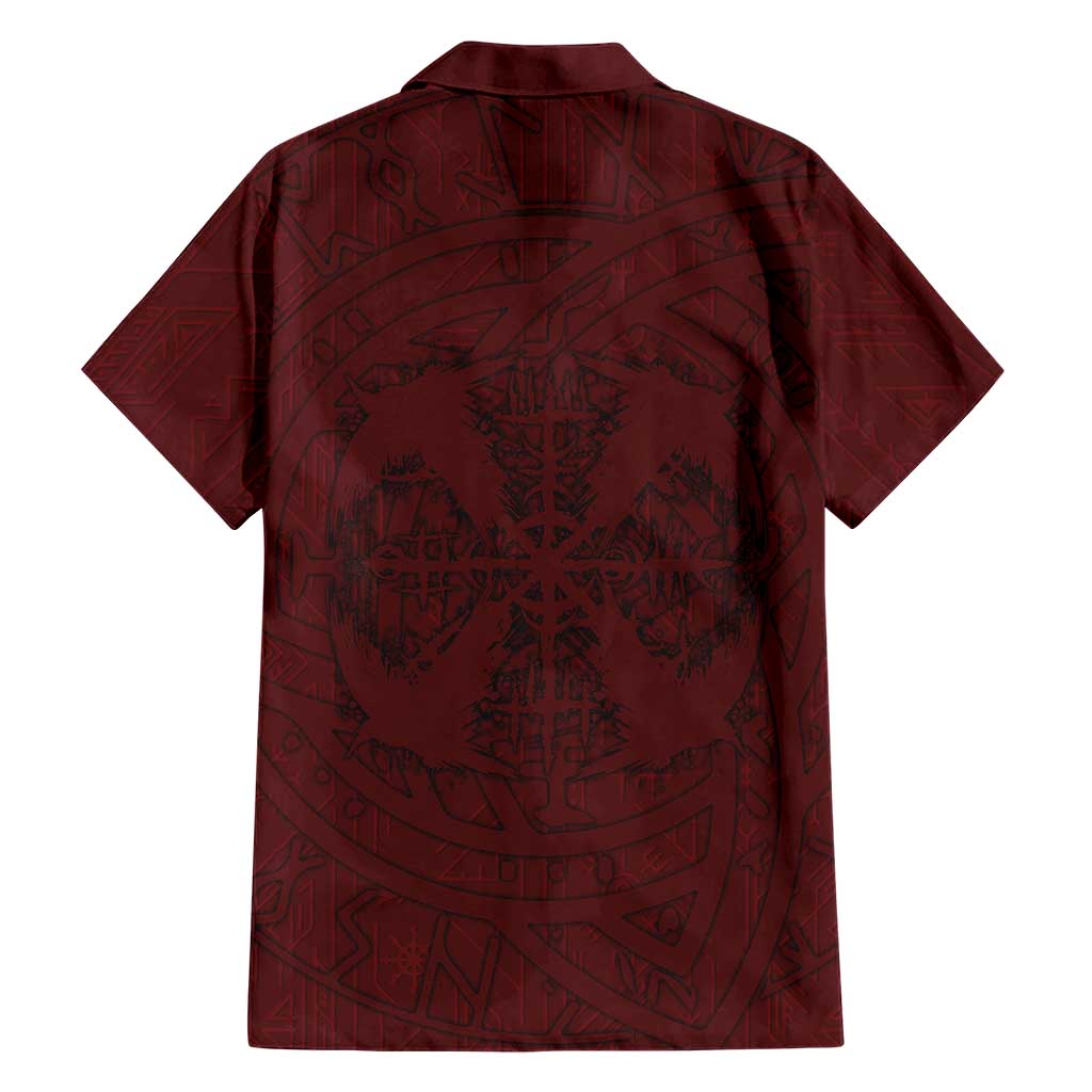 Demonic Skull Sigil Vikings Hawaiian Shirt Dark Gothic Rune Grunge Illustration