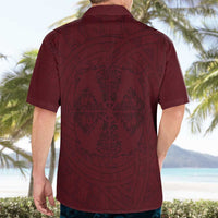 Demonic Skull Sigil Vikings Hawaiian Shirt Dark Gothic Rune Grunge Illustration