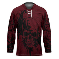 Demonic Skull Sigil Vikings Hockey Jersey Dark Gothic Rune Grunge Illustration