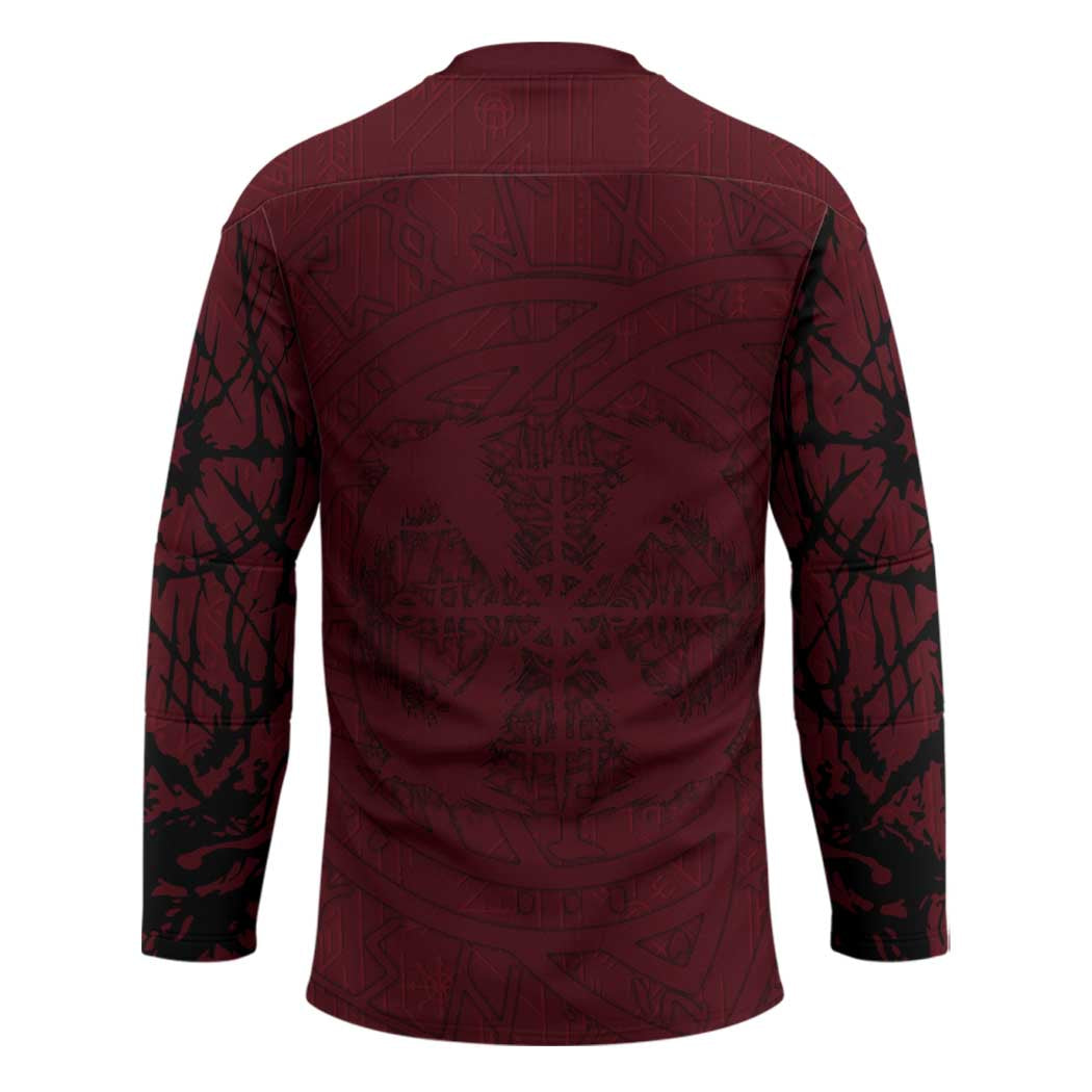 Demonic Skull Sigil Vikings Hockey Jersey Dark Gothic Rune Grunge Illustration