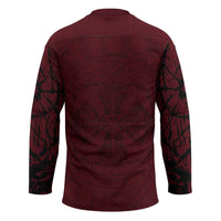 Demonic Skull Sigil Vikings Hockey Jersey Dark Gothic Rune Grunge Illustration