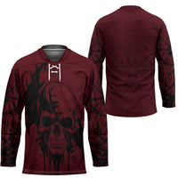 Demonic Skull Sigil Vikings Hockey Jersey Dark Gothic Rune Grunge Illustration