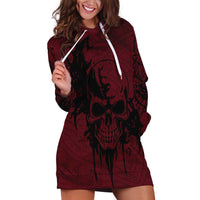 Demonic Skull Sigil Vikings Hoodie Dress Dark Gothic Rune Grunge Illustration