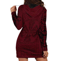 Demonic Skull Sigil Vikings Hoodie Dress Dark Gothic Rune Grunge Illustration