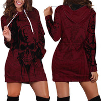 Demonic Skull Sigil Vikings Hoodie Dress Dark Gothic Rune Grunge Illustration