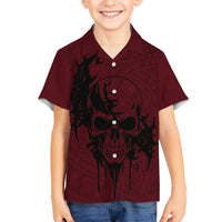 Demonic Skull Sigil Vikings Kid Hawaiian Shirt Dark Gothic Rune Grunge Illustration