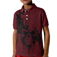 Demonic Skull Sigil Vikings Kid Polo Shirt Dark Gothic Rune Grunge Illustration