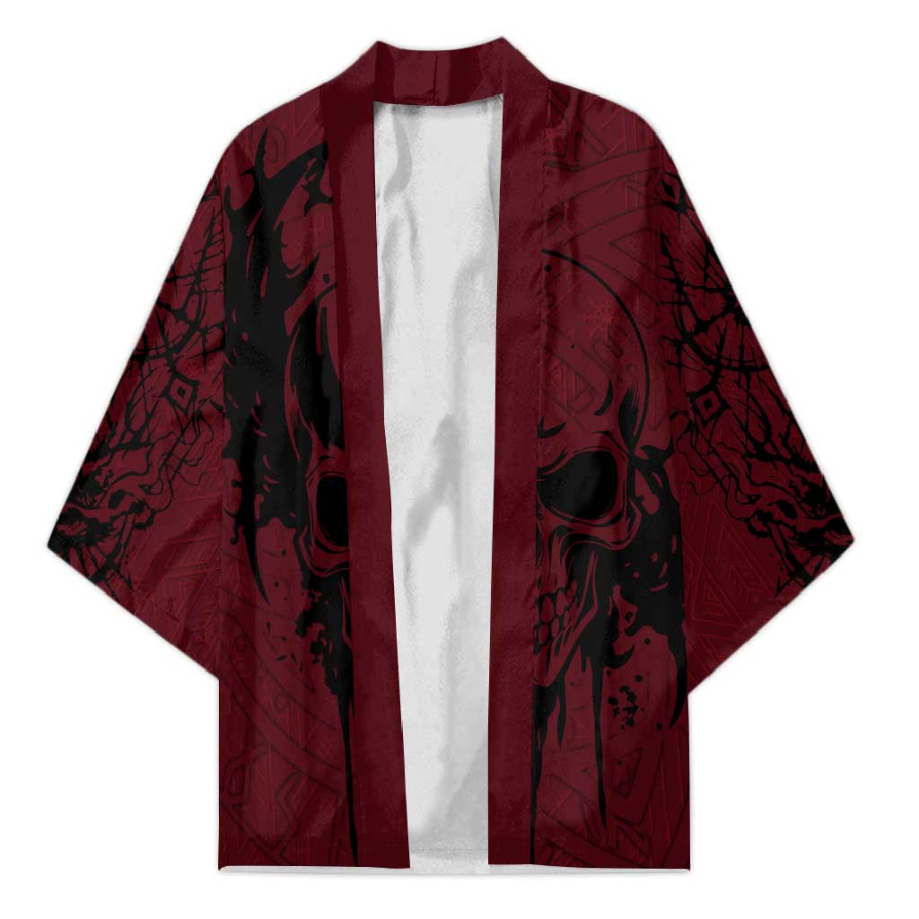 Demonic Skull Sigil Vikings Kimono Dark Gothic Rune Grunge Illustration
