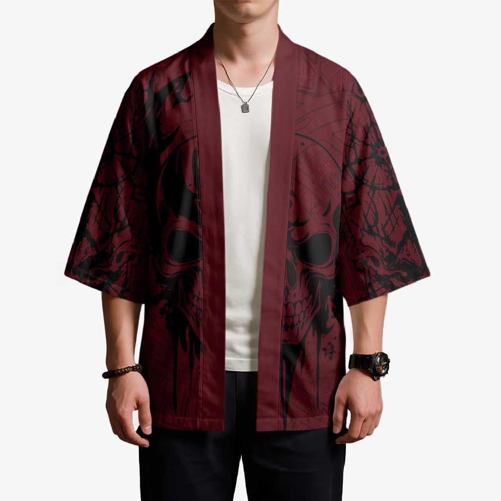 Demonic Skull Sigil Vikings Kimono Dark Gothic Rune Grunge Illustration