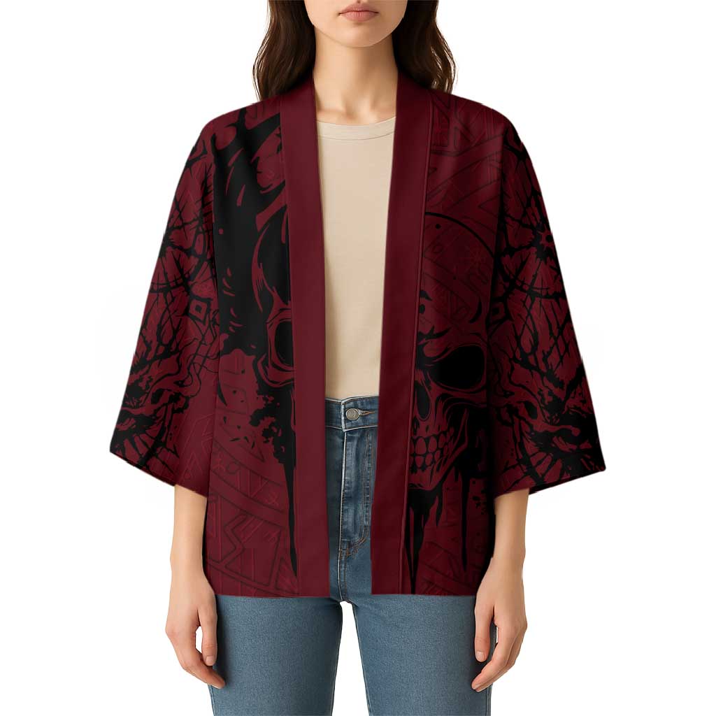 Demonic Skull Sigil Vikings Kimono Dark Gothic Rune Grunge Illustration