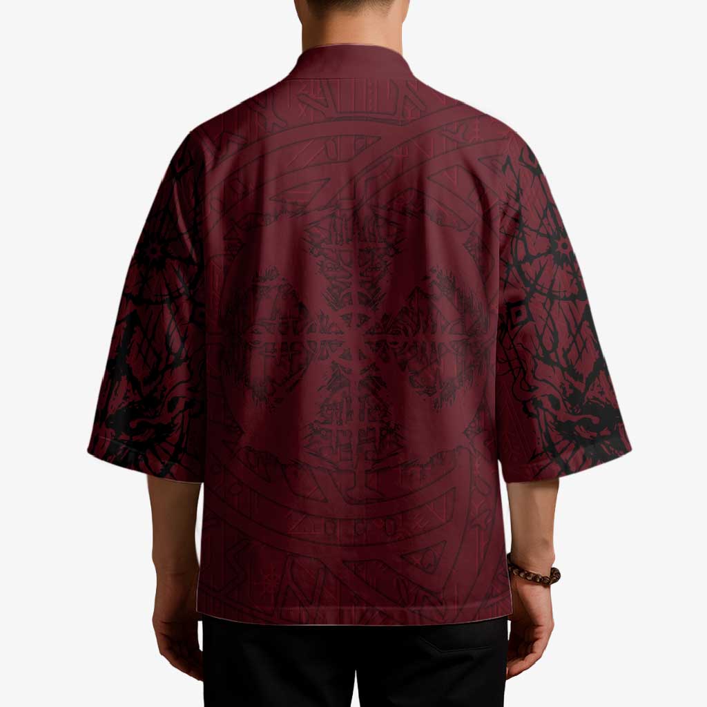 Demonic Skull Sigil Vikings Kimono Dark Gothic Rune Grunge Illustration