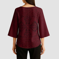 Demonic Skull Sigil Vikings Kimono Sleeve Blouse Dark Gothic Rune Grunge Illustration