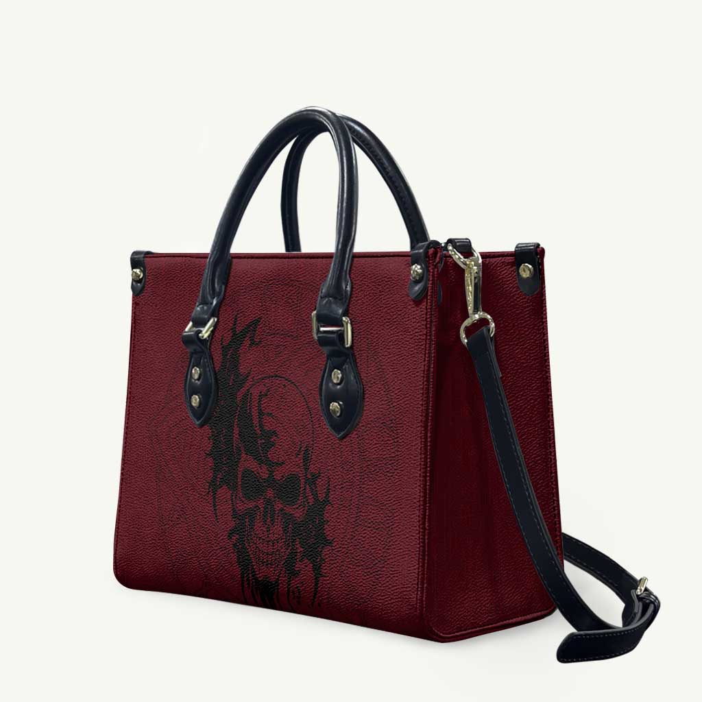 Demonic Skull Sigil Vikings Leather Bag Dark Gothic Rune Grunge Illustration