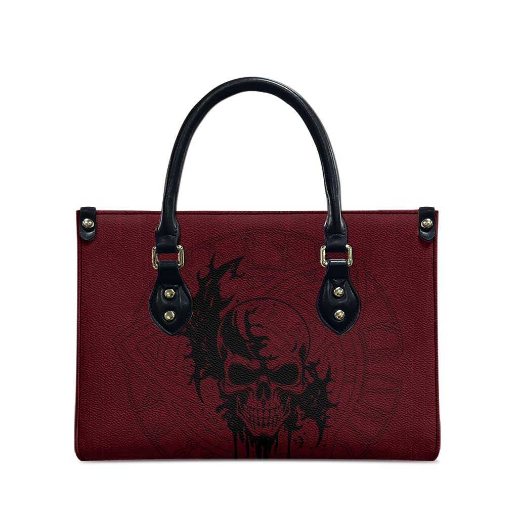 Demonic Skull Sigil Vikings Leather Bag Dark Gothic Rune Grunge Illustration