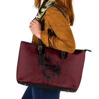 Demonic Skull Sigil Vikings Leather Tote Bag Dark Gothic Rune Grunge Illustration