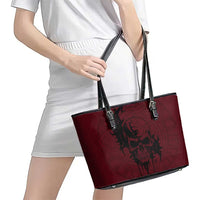 Demonic Skull Sigil Vikings Leather Tote Bag Dark Gothic Rune Grunge Illustration