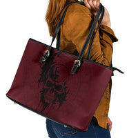 Demonic Skull Sigil Vikings Leather Tote Bag Dark Gothic Rune Grunge Illustration