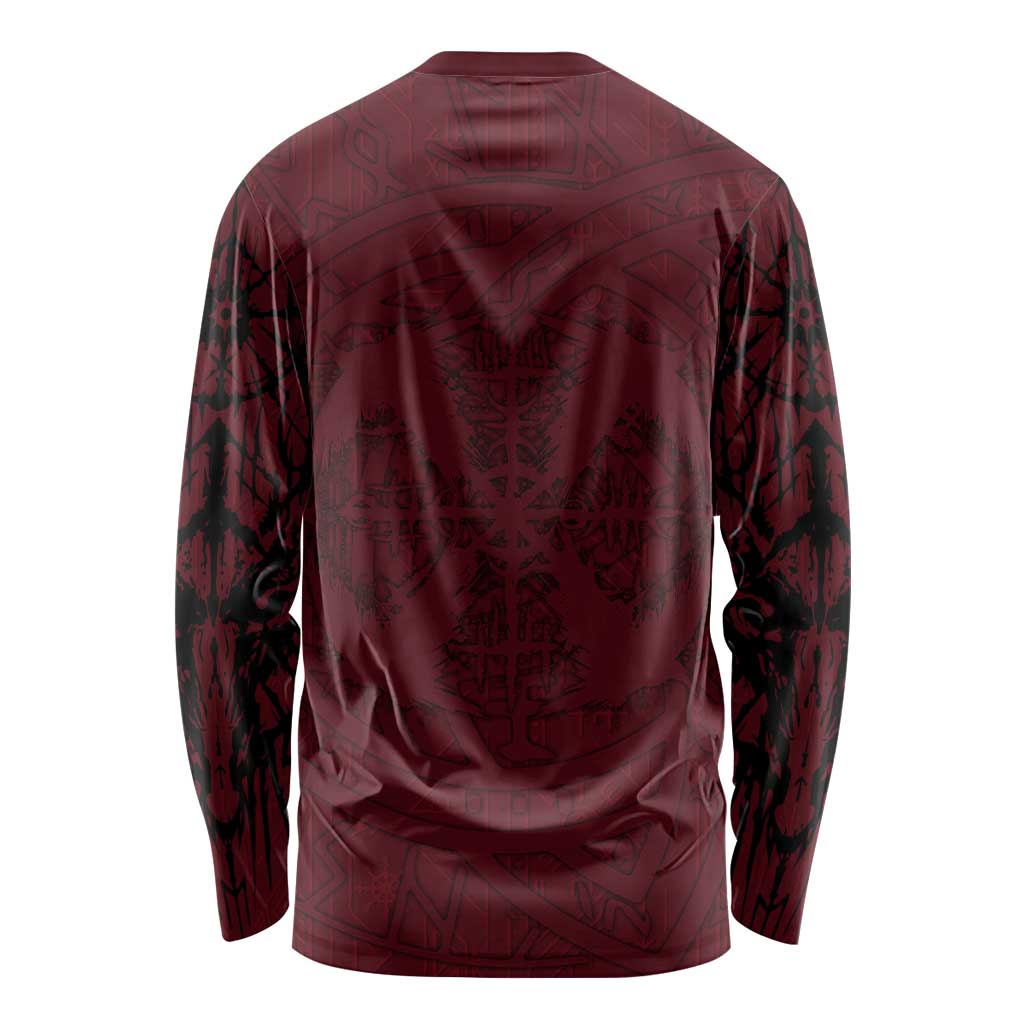 Demonic Skull Sigil Vikings Long Sleeve Shirt Dark Gothic Rune Grunge Illustration