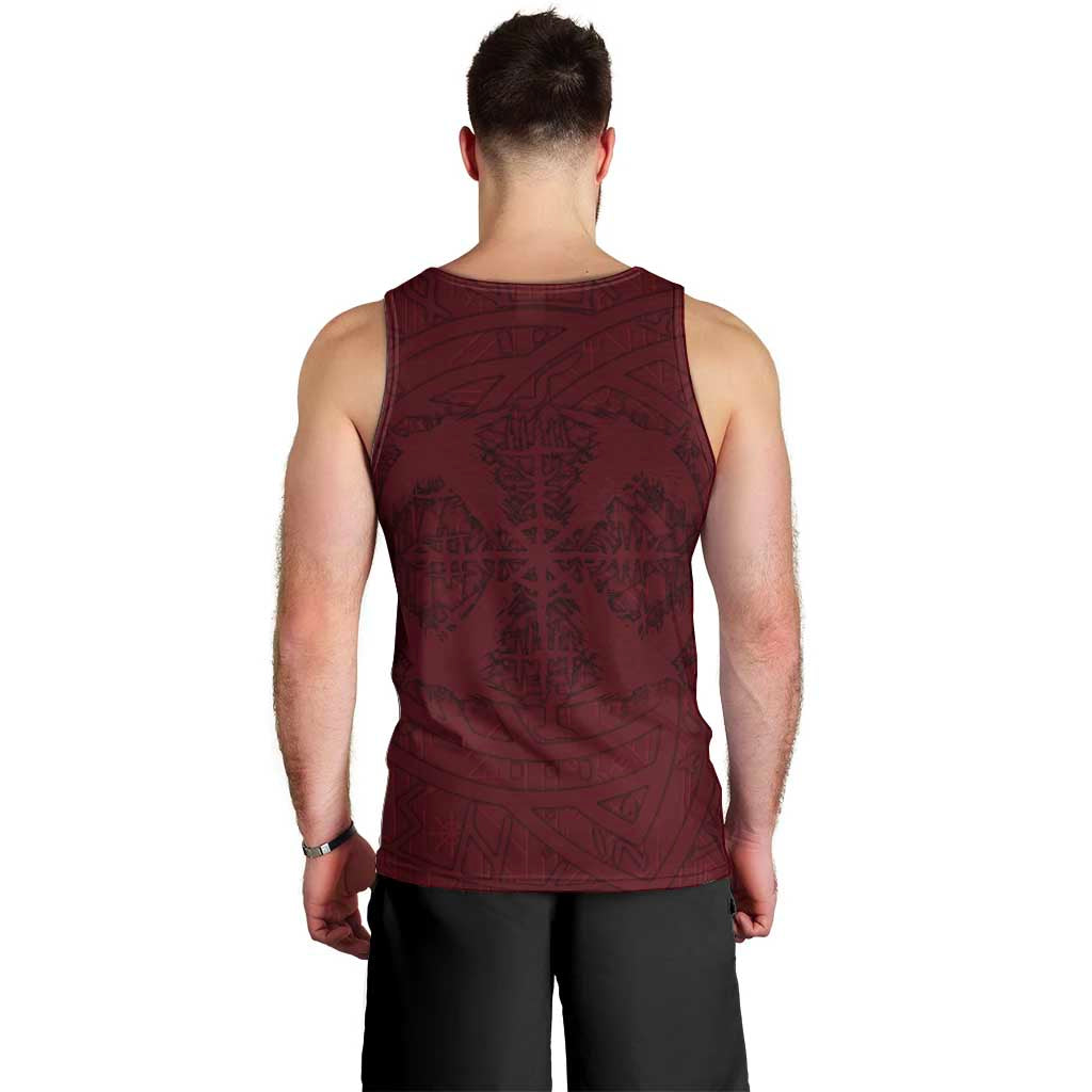 Demonic Skull Sigil Vikings Men Tank Top Dark Gothic Rune Grunge Illustration