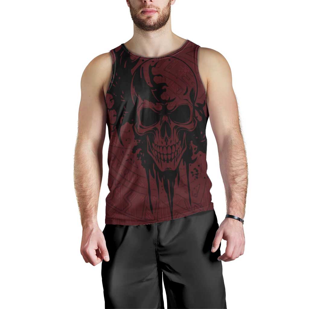 Demonic Skull Sigil Vikings Men Tank Top Dark Gothic Rune Grunge Illustration