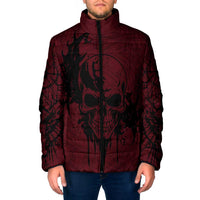Demonic Skull Sigil Vikings Padded Jacket Dark Gothic Rune Grunge Illustration