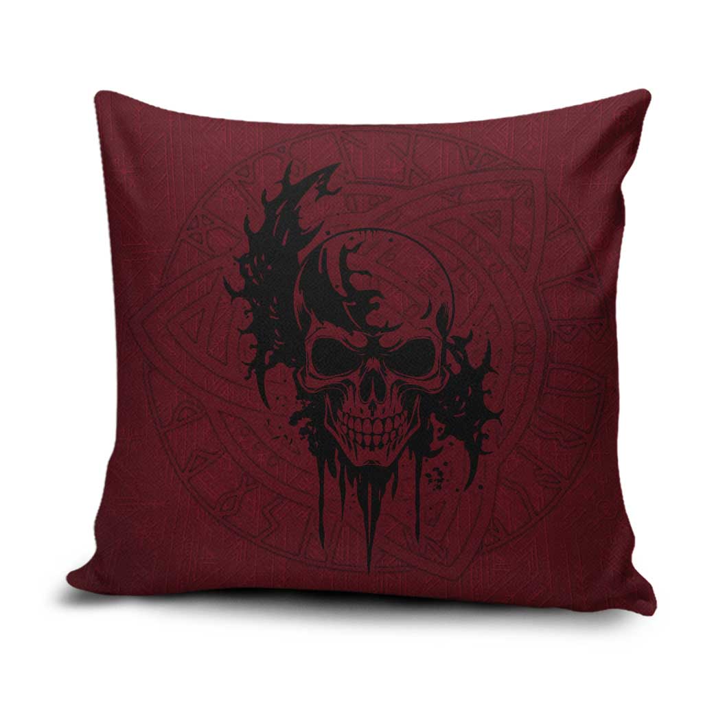 Demonic Skull Sigil Vikings Pillow Cover Dark Gothic Rune Grunge Illustration
