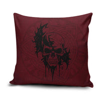 Demonic Skull Sigil Vikings Pillow Cover Dark Gothic Rune Grunge Illustration