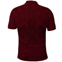 Demonic Skull Sigil Vikings Polo Shirt Dark Gothic Rune Grunge Illustration