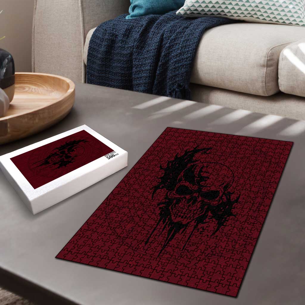 Demonic Skull Sigil Vikings Puzzle Dark Gothic Rune Grunge Illustration