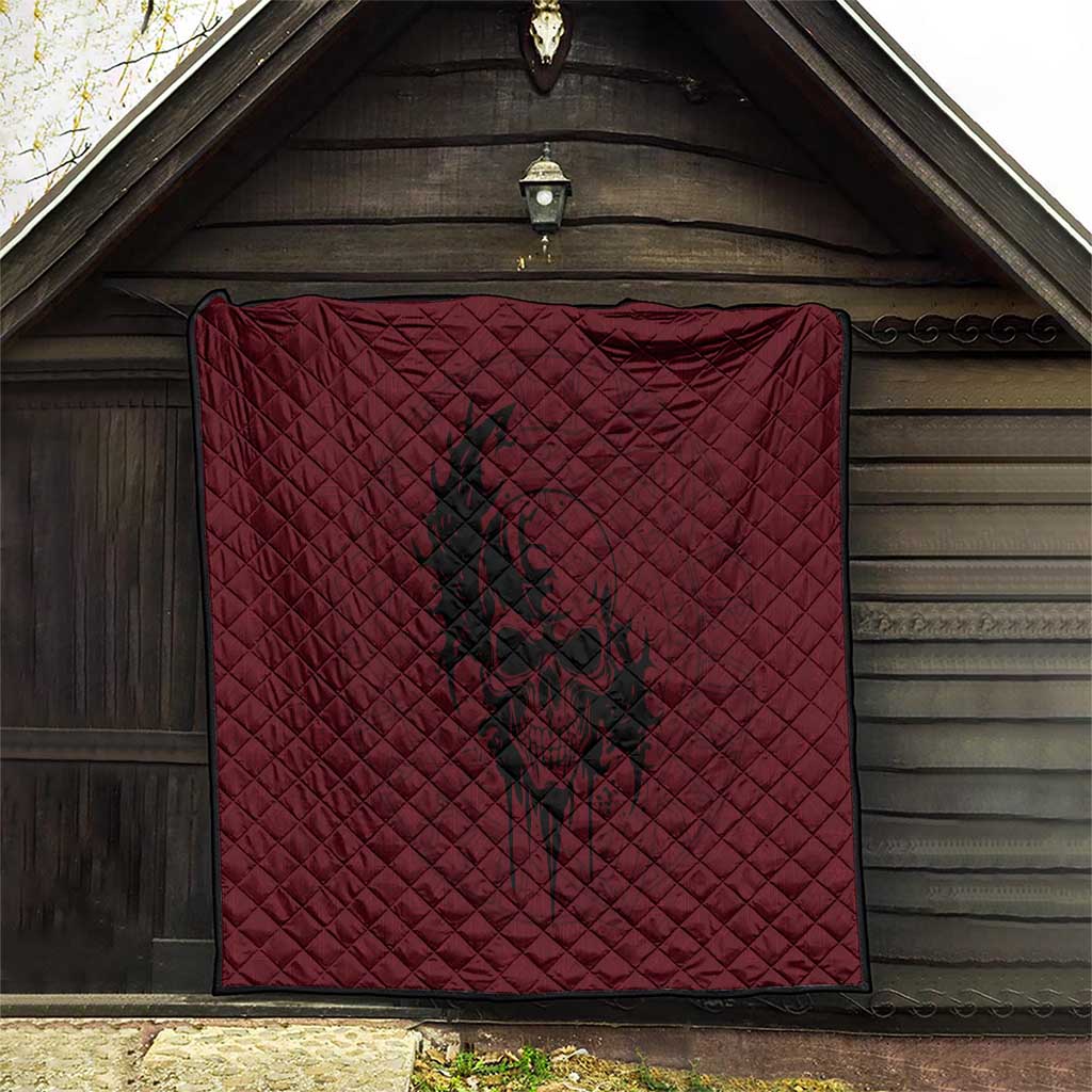 Demonic Skull Sigil Vikings Quilt Dark Gothic Rune Grunge Illustration