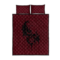 Demonic Skull Sigil Vikings Quilt Bed Set Dark Gothic Rune Grunge Illustration