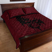 Demonic Skull Sigil Vikings Quilt Bed Set Dark Gothic Rune Grunge Illustration