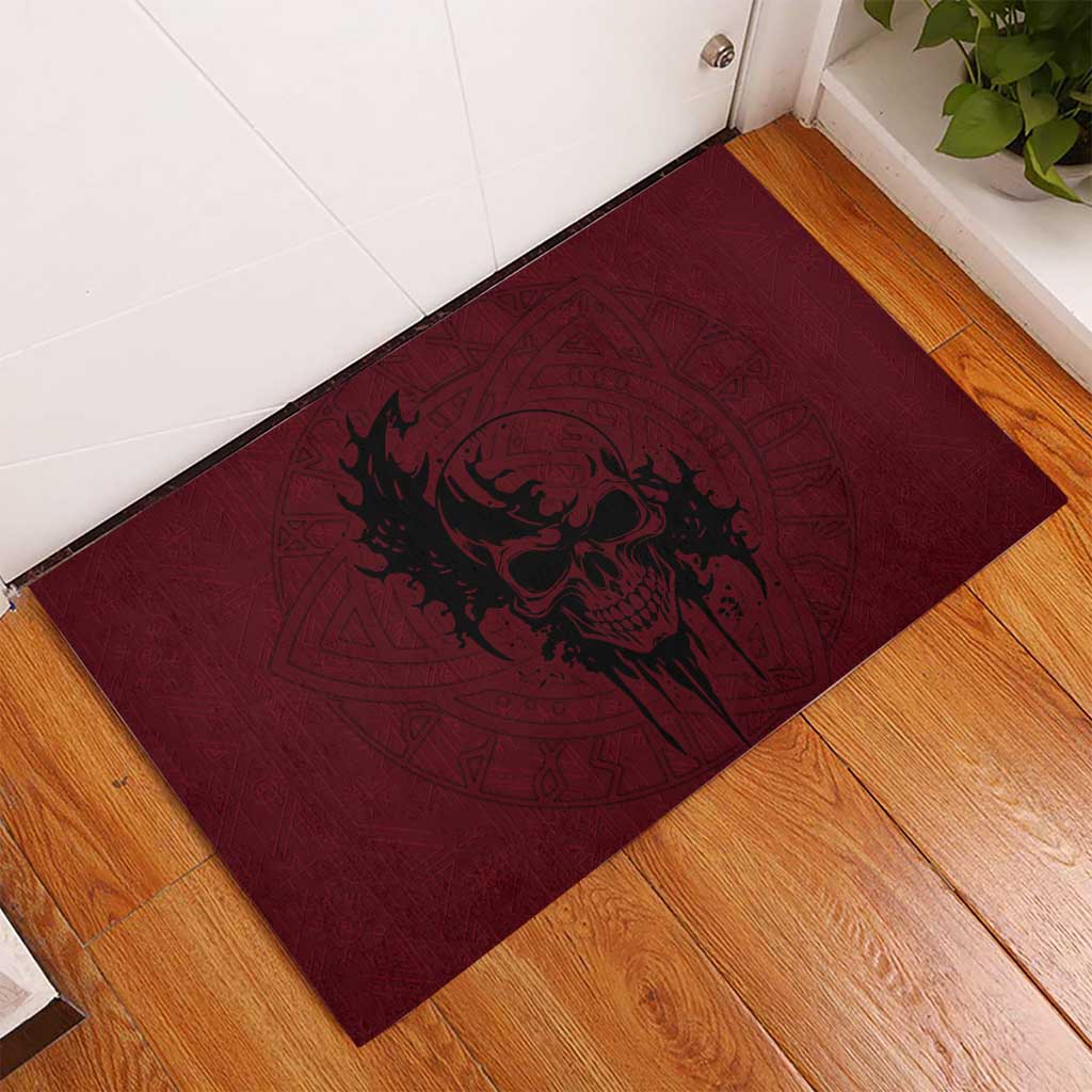 Demonic Skull Sigil Vikings Rubber Doormat Dark Gothic Rune Grunge Illustration