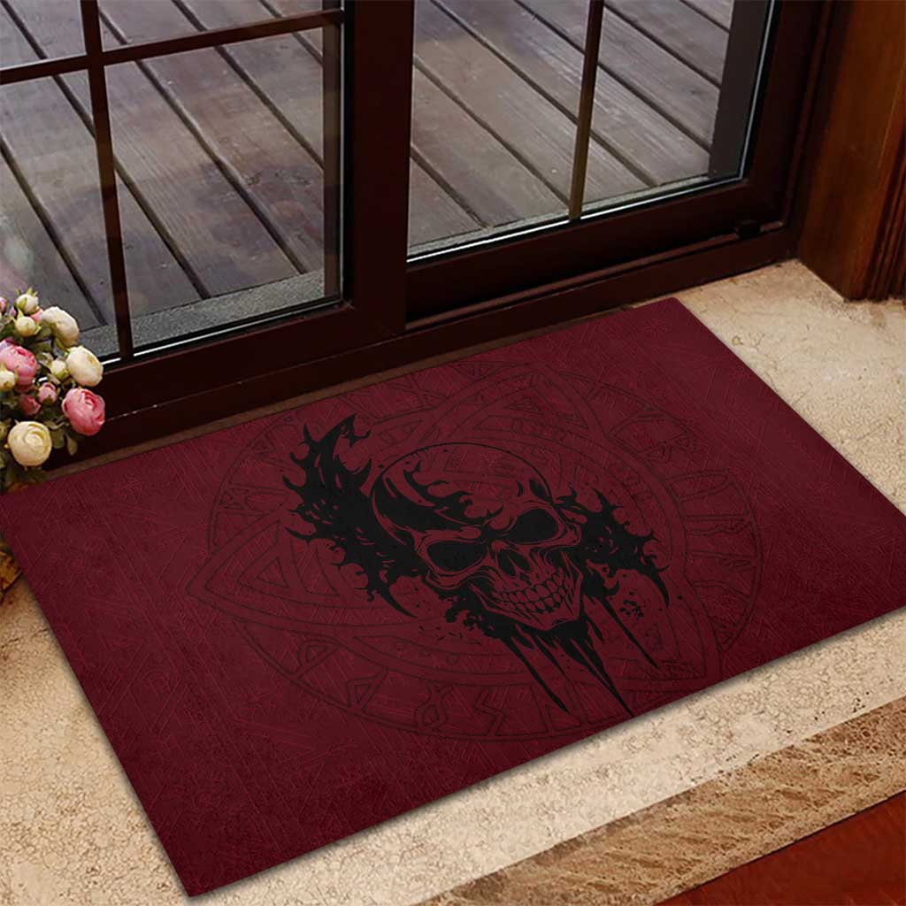 Demonic Skull Sigil Vikings Rubber Doormat Dark Gothic Rune Grunge Illustration