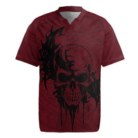 Demonic Skull Sigil Vikings Rugby Jersey Dark Gothic Rune Grunge Illustration