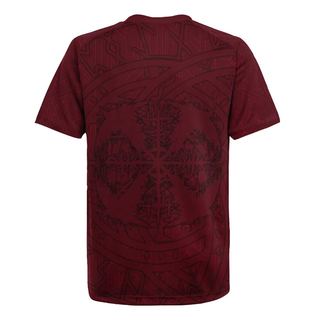 Demonic Skull Sigil Vikings Rugby Jersey Dark Gothic Rune Grunge Illustration
