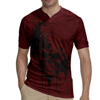 Demonic Skull Sigil Vikings Rugby Jersey Dark Gothic Rune Grunge Illustration