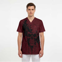Demonic Skull Sigil Vikings Scrub Top Dark Gothic Rune Grunge Illustration