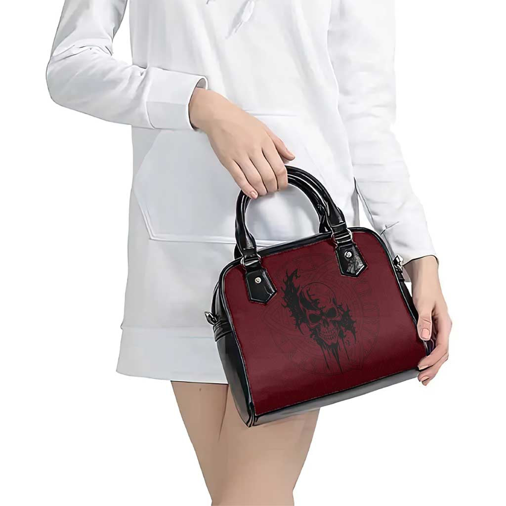 Demonic Skull Sigil Vikings Shoulder Handbag Dark Gothic Rune Grunge Illustration