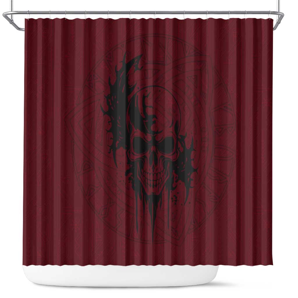 Demonic Skull Sigil Vikings Shower Curtain Dark Gothic Rune Grunge Illustration