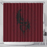 Demonic Skull Sigil Vikings Shower Curtain Dark Gothic Rune Grunge Illustration