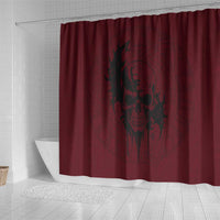 Demonic Skull Sigil Vikings Shower Curtain Dark Gothic Rune Grunge Illustration