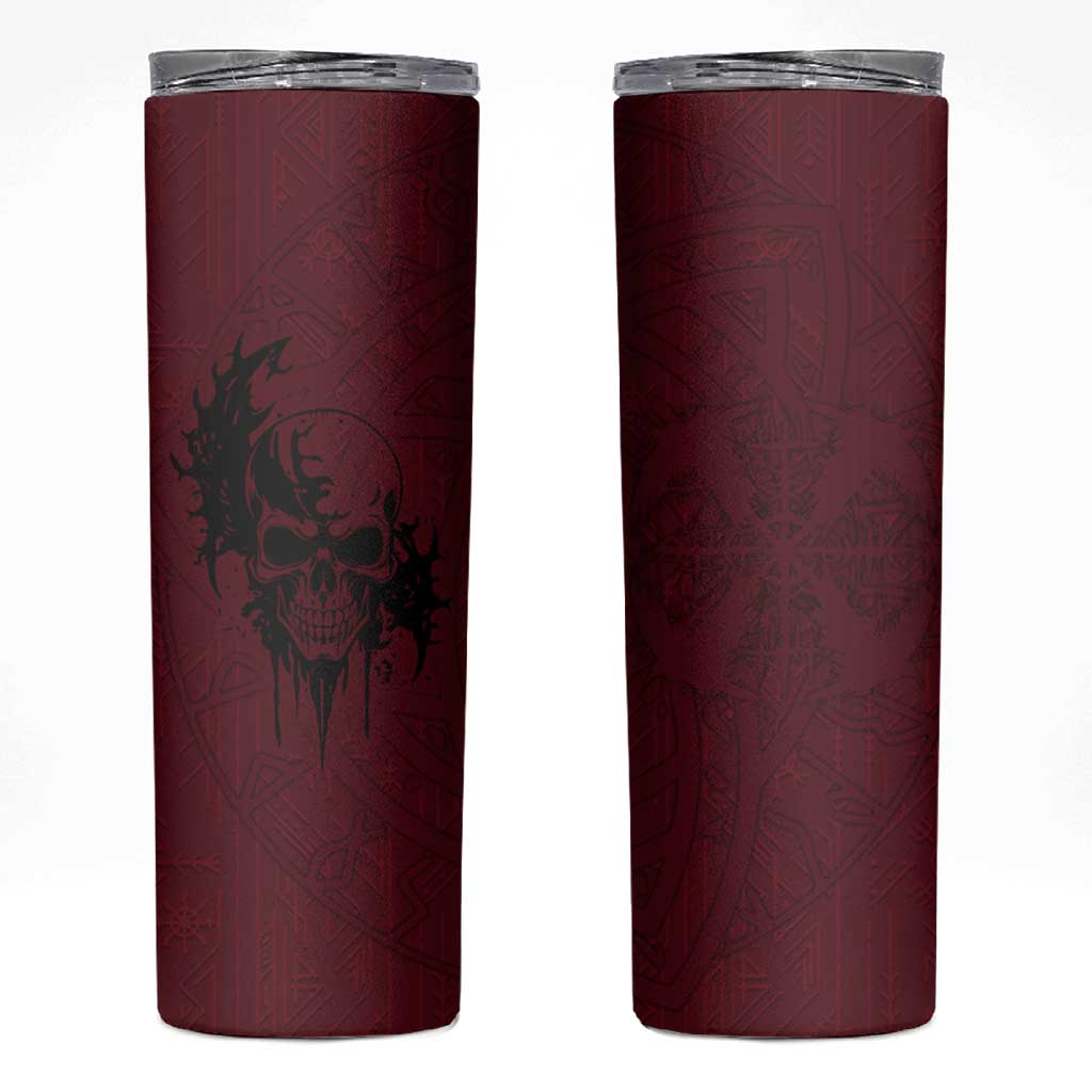 Demonic Skull Sigil Vikings Skinny Tumbler Dark Gothic Rune Grunge Illustration