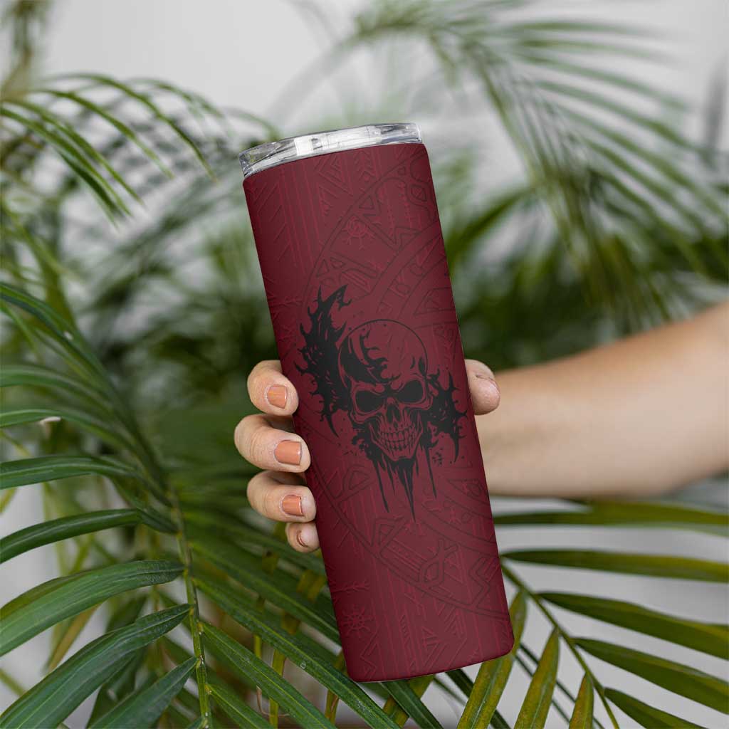 Demonic Skull Sigil Vikings Skinny Tumbler Dark Gothic Rune Grunge Illustration