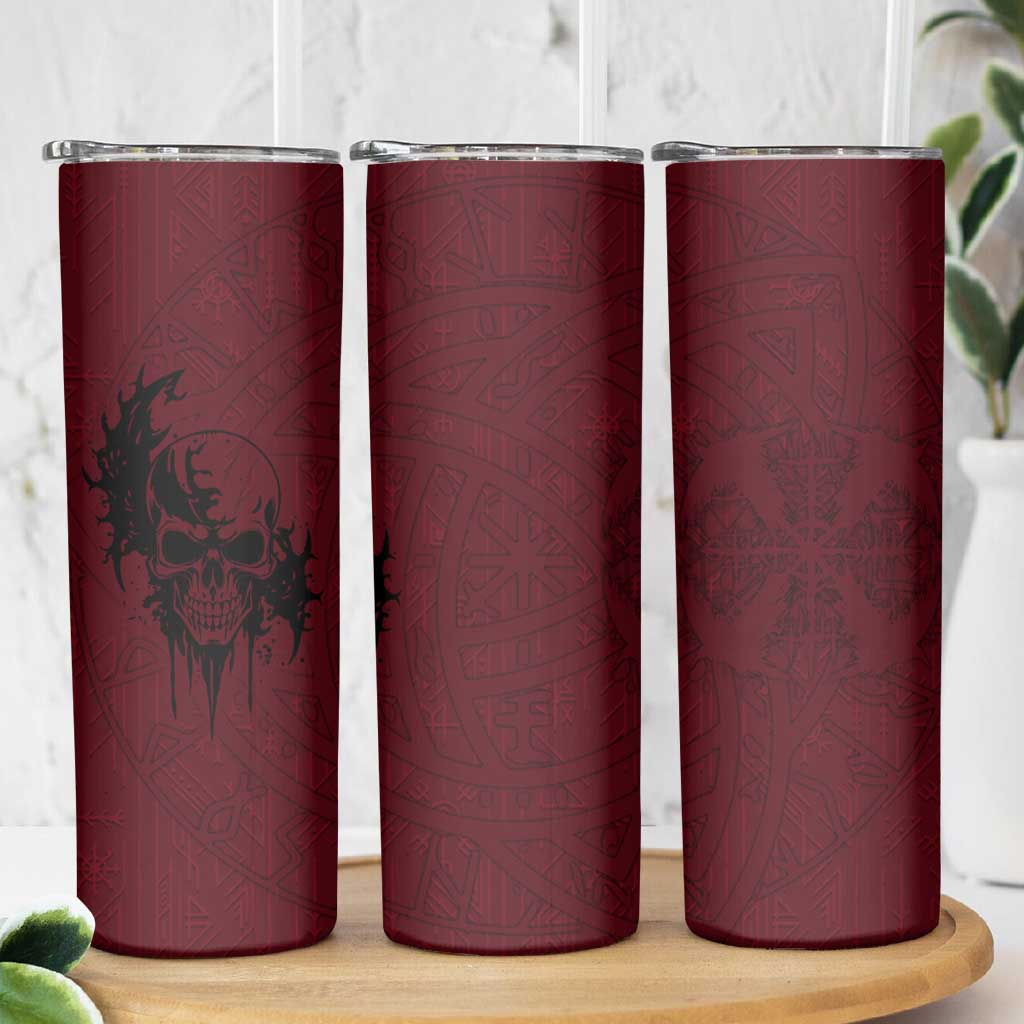 Demonic Skull Sigil Vikings Skinny Tumbler Dark Gothic Rune Grunge Illustration