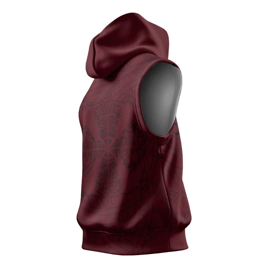 Demonic Skull Sigil Vikings Sleeveless Hoodie Dark Gothic Rune Grunge Illustration