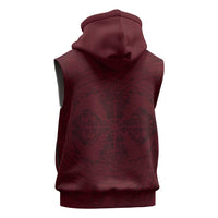 Demonic Skull Sigil Vikings Sleeveless Zip Hoodie Dark Gothic Rune Grunge Illustration
