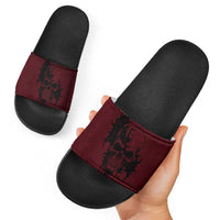 Demonic Skull Sigil Vikings Slide Sandals Dark Gothic Rune Grunge Illustration