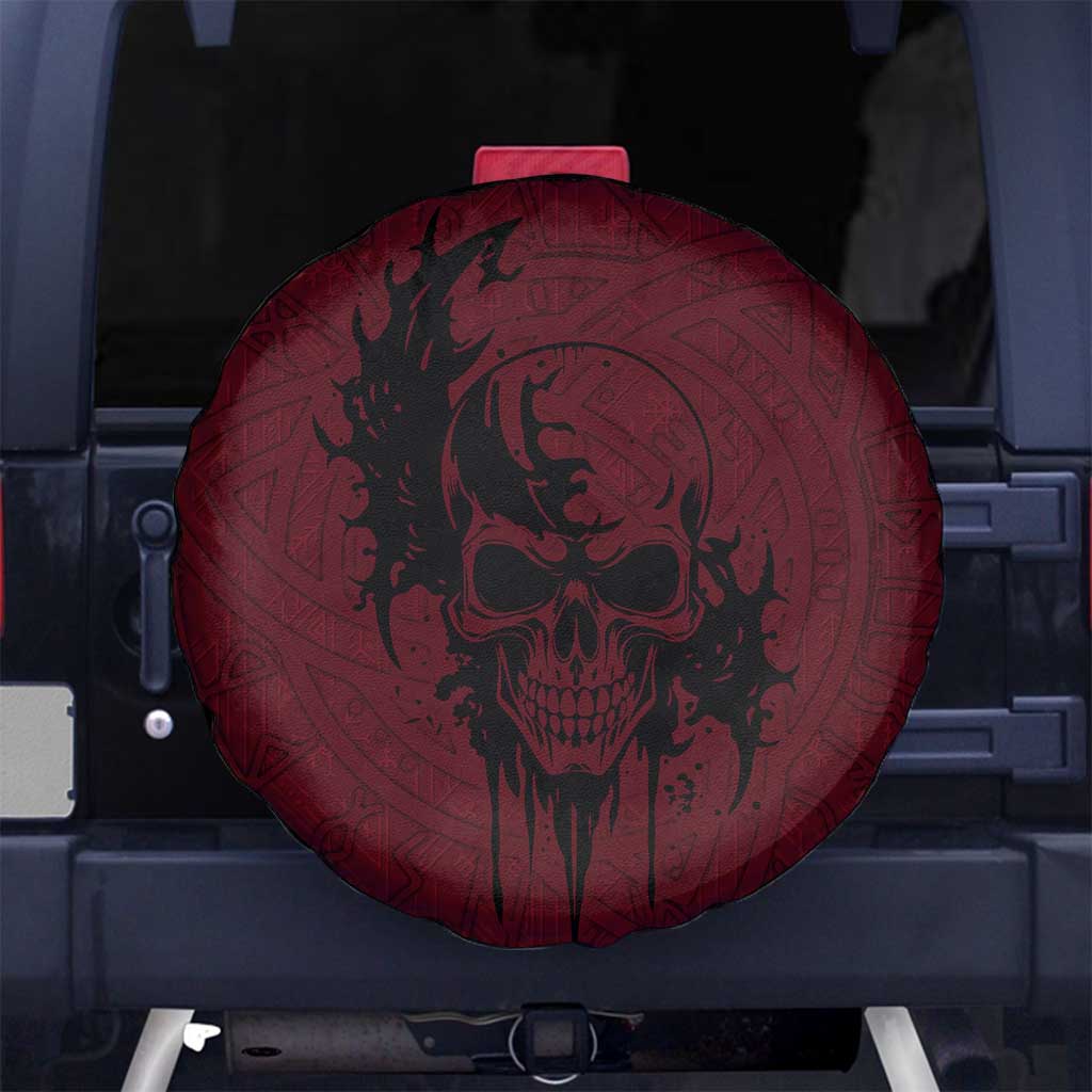 Demonic Skull Sigil Vikings Spare Tire Cover Dark Gothic Rune Grunge Illustration