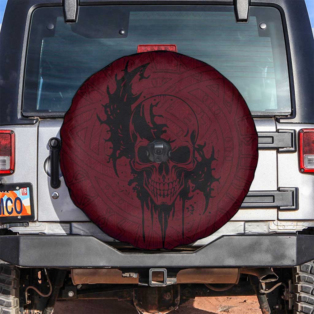 Demonic Skull Sigil Vikings Spare Tire Cover Dark Gothic Rune Grunge Illustration